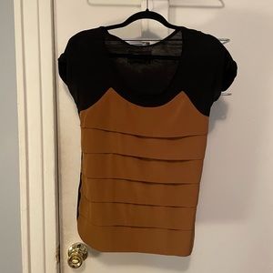 Zara Brown Black Shortsleeve Top